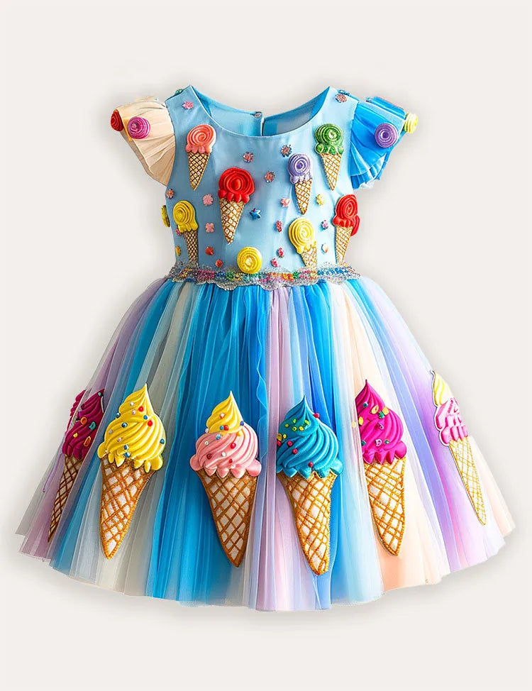 Fun Ice Cream Tulle Party Dress
