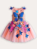 Butterflies Applique Tulle Dress