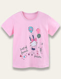 Balloon Bunny Print T-Shirt