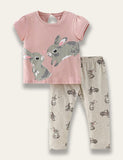 Bunny Print T-shirt Set