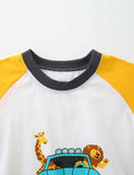 Cartoon Animal Driving Printed Suit - Bebehanna