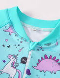 Cartoon Unicorn Printed Long Sleeve Swim Suit - Bebehanna