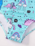 Cartoon Unicorn Printed Long Sleeve Swim Suit - Bebehanna