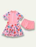 Cute Flower Leaf Printed Swim Suit - Bebehanna