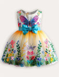 Butterfly Applique Multi Tulle Party Dress