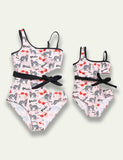 Pink Leopard Printed Family Matching Swim Suit