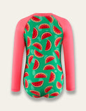 Watermelon Print Long Sleeve Swimsuit - Bebehanna