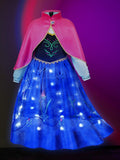 Anna Light up Princess Costumes Party Dress Up for Girls - Uporpor