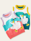 Cute Duck Appliqué Sweater Vest - Bebehanna