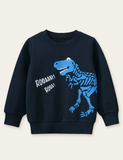 Dinosaurier Fossil Faarf gedréckt Sweatshirt